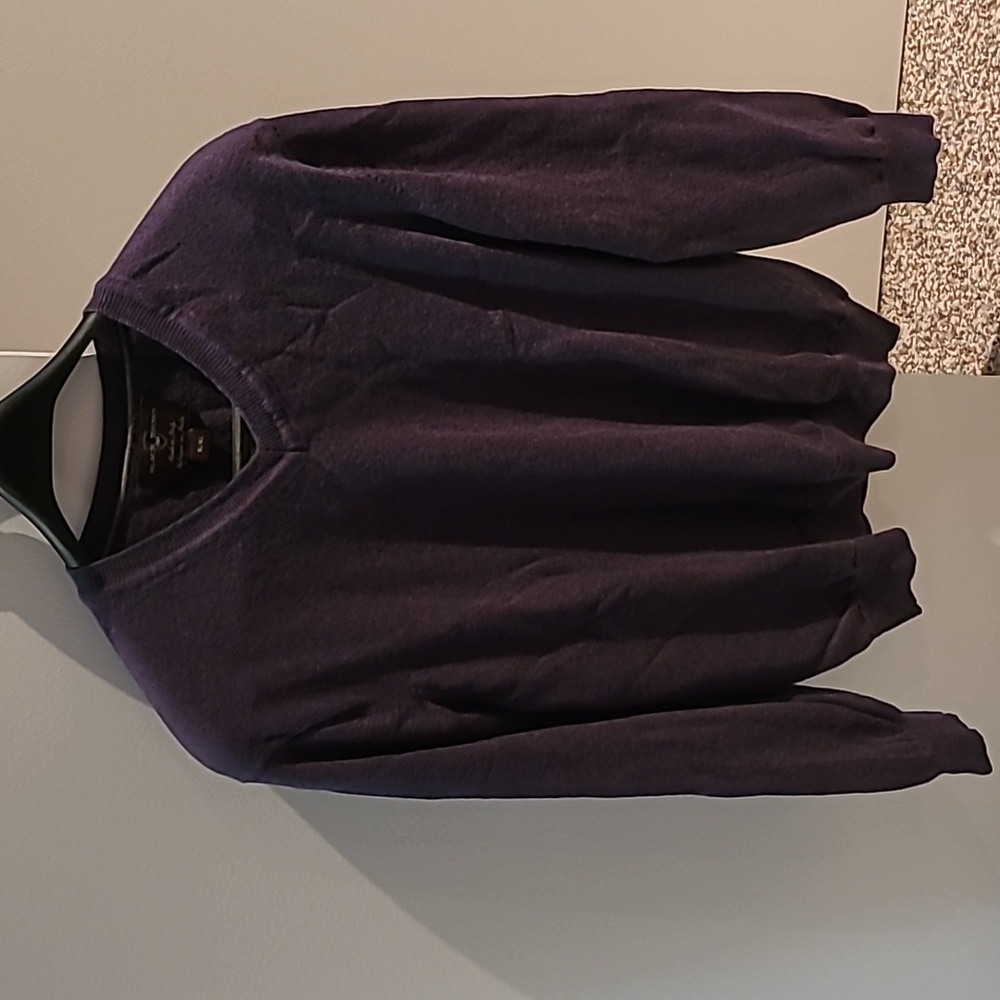 Men's Merino Wool purple sweater.